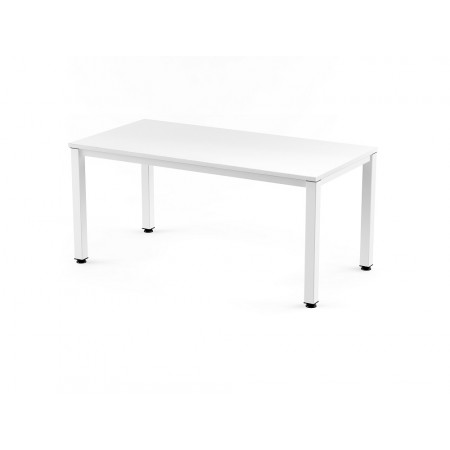 BUREAU 160X80X76 : BLANC + PIEDS BLANC