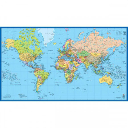 CARTE MURALE PLASTIFIE MAP MONDE 154*90