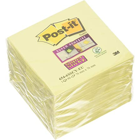 POST-IT SUPER STICKY JAUNE 76*76 (LOT6)