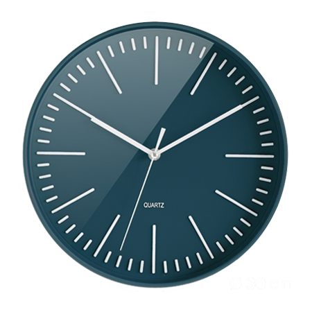 HORLOGE TENDANCE RONDE BLEU 30CM