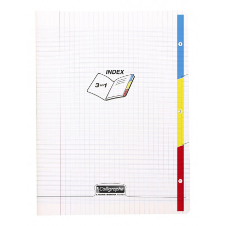 CAHIER A4 3 ONGLET 96P TRANSPARENT POLYPRO