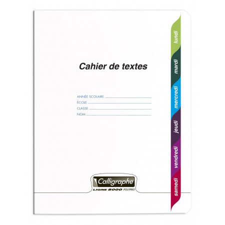 CAHIER DE TEXTE 124P 17X22 POLYPRO