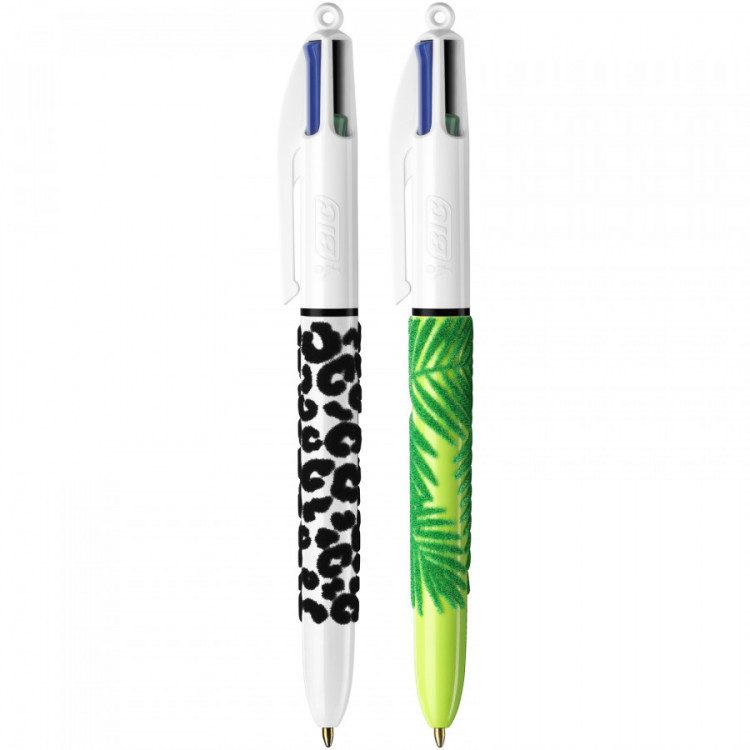 STYLO BIC 4 COULEURS VELOURS POINTE MOYEN