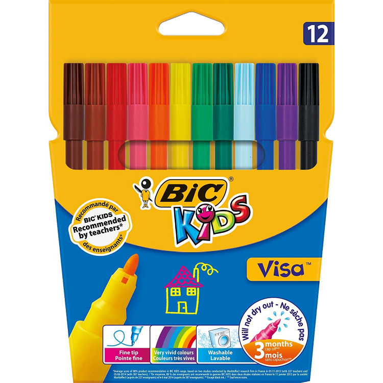 FEUTRES BIC VISA POINTE FINE ETUI 12