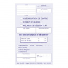 Carnet "Autorisation de sortie" - A5 - 50 tripli - x10