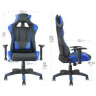 Fauteuil de bureau baquet RACING noir et bleu