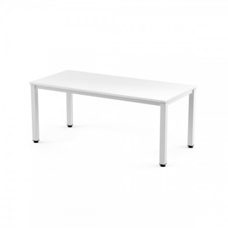 BUREAU 120X60 : BLANC + PIEDS BLANC