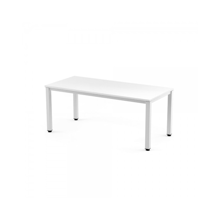 BUREAU 120X60 : BLANC + PIEDS BLANC