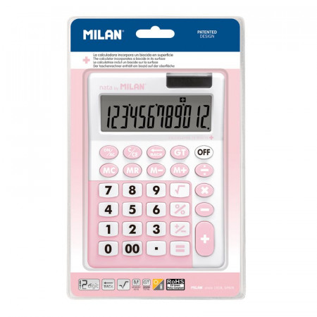 BLISTER CALCULATRICE.12 CHIFFRES ROSE +