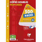 COPIES DOUBLES PERFORÉES A4 500P GRANDS CARREAUX 90G