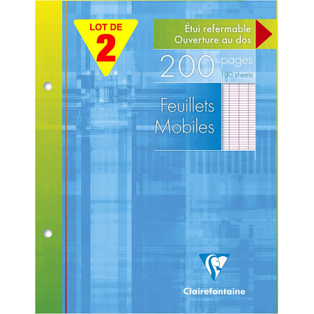 FEUILLES MOB. PERFORÉES A4 200P PETITS CARREAUX 90G