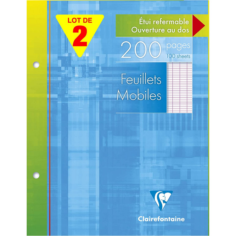 FEUILLES MOB. PERFORÉES A4 200P PETITS CARREAUX 90G