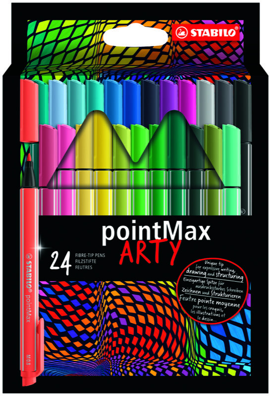 Stock Bureau - STABILO Pochette de 4 stylos feutres pointMax pointe moyenne  0,8 mm coloris pastel