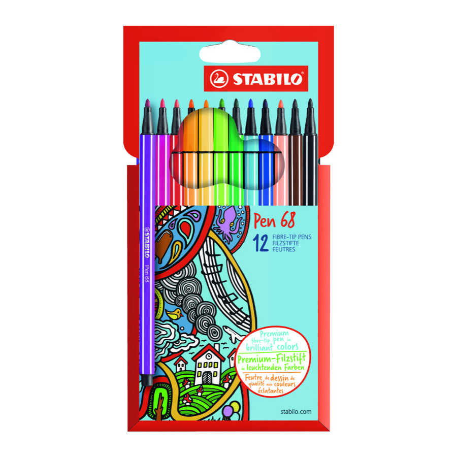 STABILO Pen 68 - stylo feutre premium - ColorParade - rouge/bleu - avec 20  couleurs