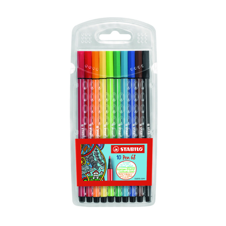 STABILO Pen 68 - 8 feutres pointe moyenne - coloris pastel