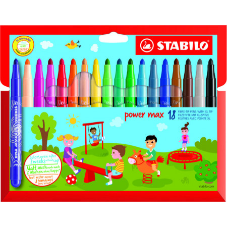 STABILO Lot de 15 stylos feutres pointe fine + 10 stylos feutres pointe  moyenne pas cher 