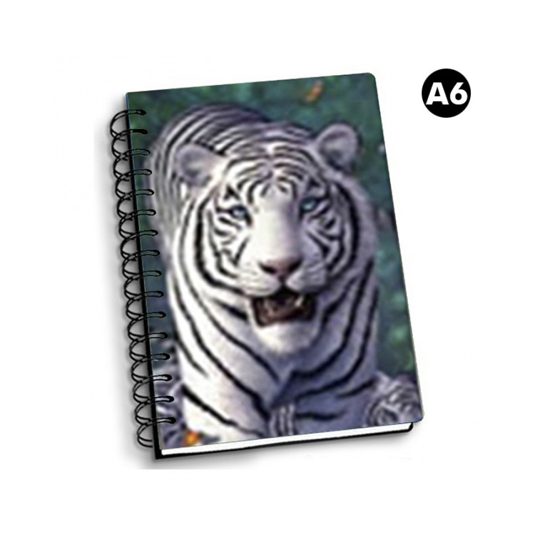 NOTEBOOK 3D A6 WHITE TIGER