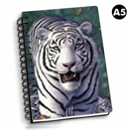 NOTEBOOK 3D A5 WHITE TIGER