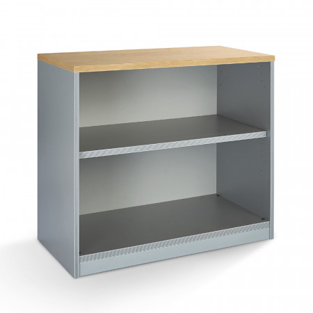 CONSOLE BASSE 78X90X45 GRIS/TOP CHENE