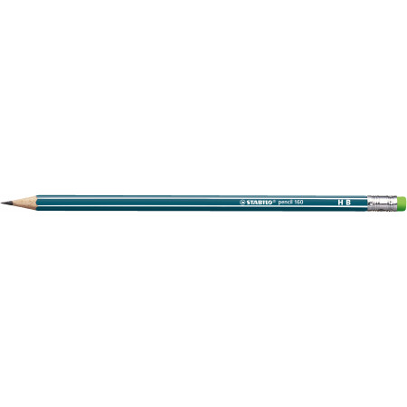 1 crayon graphite STABILO pencil 160 bout gomme corps bleu ardoise HB