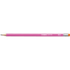 1 crayon graphite STABILO pencil 160 bout gomme corps rose HB