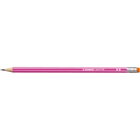 1 crayon graphite STABILO pencil 160 bout gomme corps rose HB