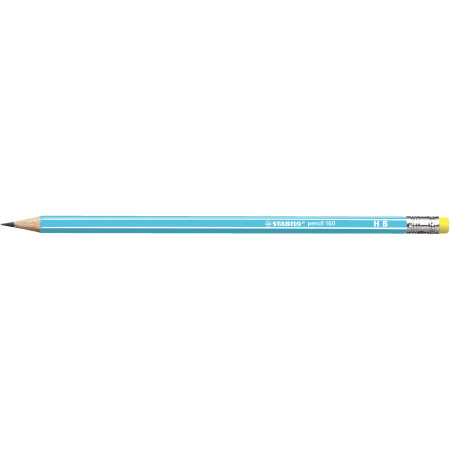 1 crayon graphite STABILO pencil 160 bout gomme corps bleu clair HB