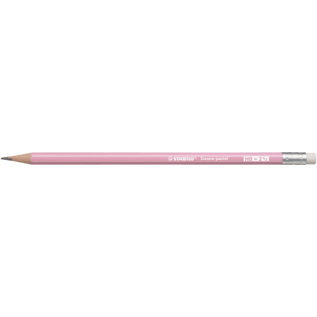 1 crayon graphite STABILO swano pastel bout gomme corps rose HB