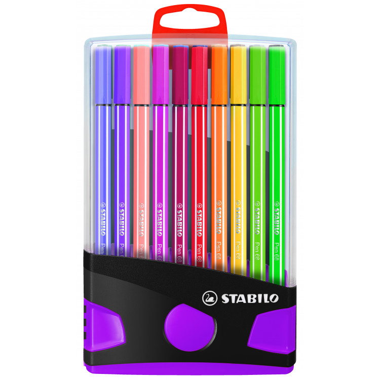ColorParade de 20 feutres de dessin STABILO Pen 68 boîtier gris_fuchsia