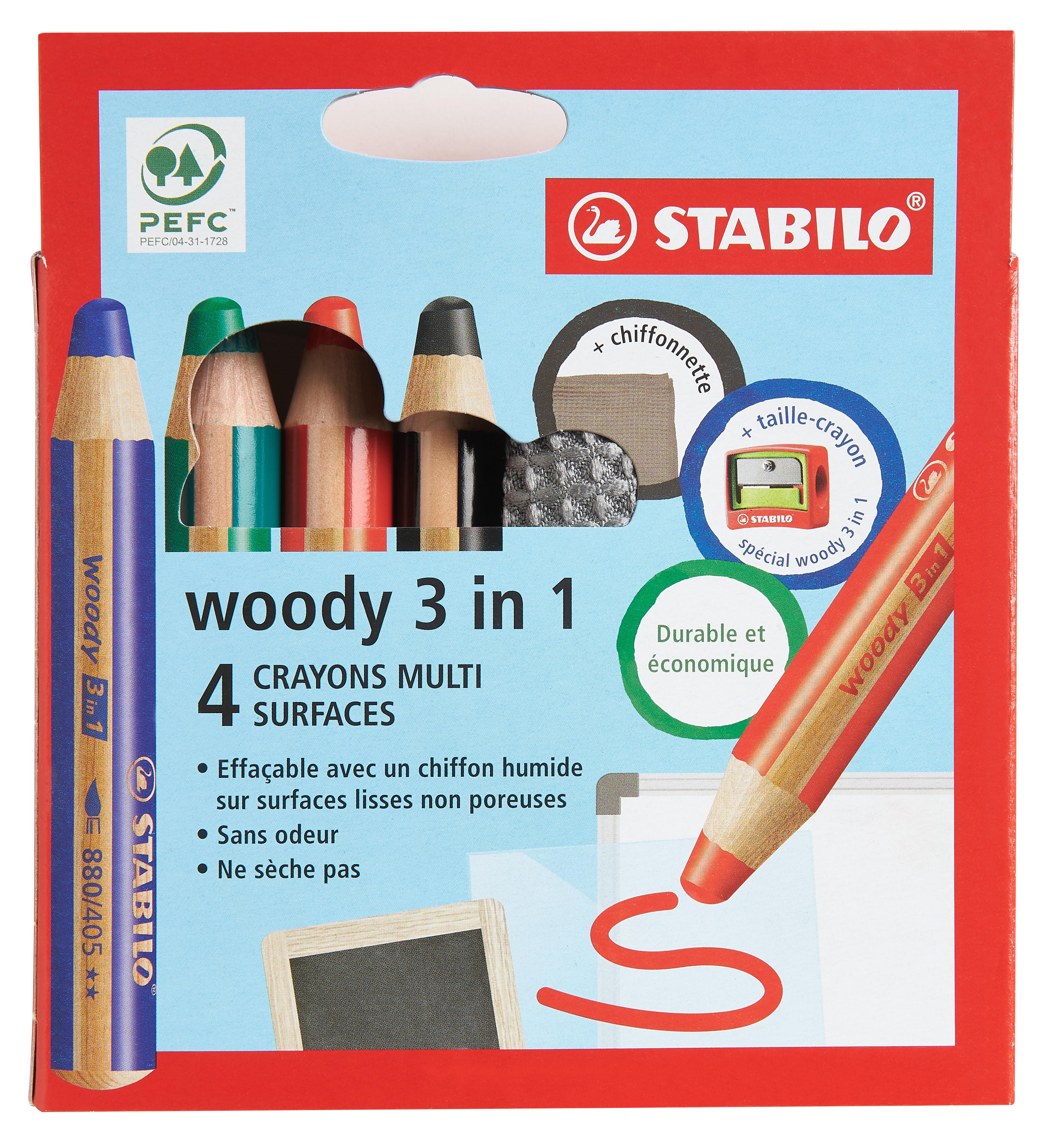 1 crayon multitalents STABILO woody 3 in 1 or - BuroStock Guyane