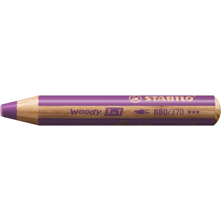 1 crayon multitalents STABILO woody 3 in 1 mauve lilas