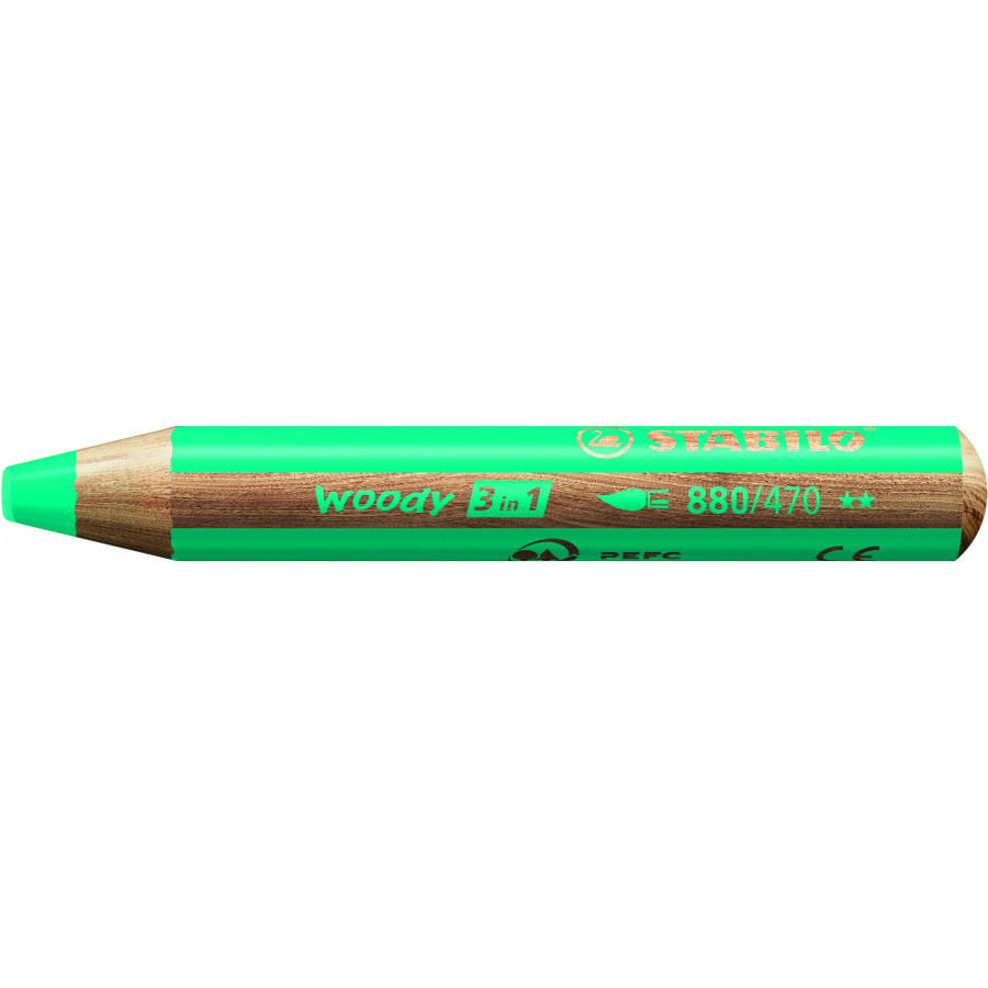 STABILO woody 3in1 crayon de couleur, étui de 10 pièces en