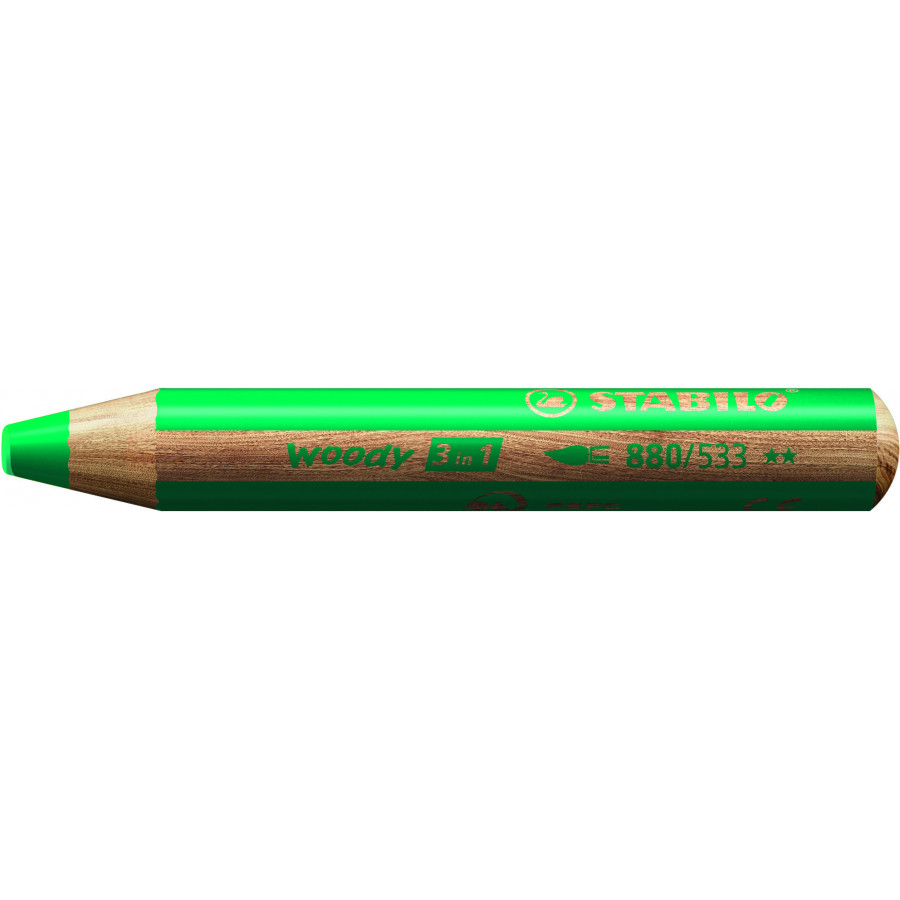 1 crayon multitalents STABILO woody 3 in 1 vert foncé - BuroStock