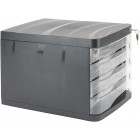 Bloc de classement 4 tiroirs en PVC pour documents A4 – Noir