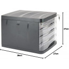 Bloc de classement 4 tiroirs en PVC pour documents A4 – Noir