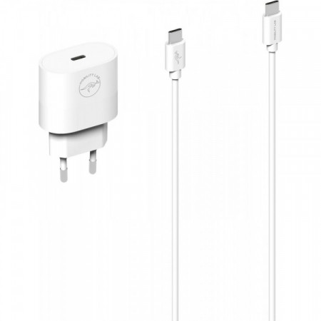 CHARGEUR KIT 20W 1 x USB-C + Câble USB-C WHITE