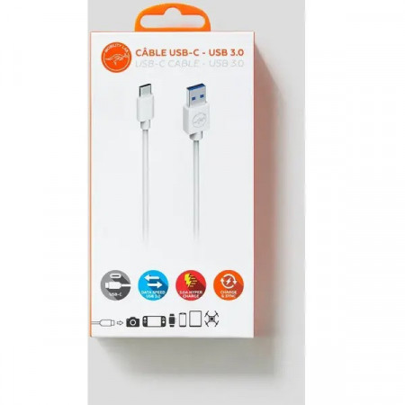 CÂBLE USB-C - USB 3.0 WHITE 2M