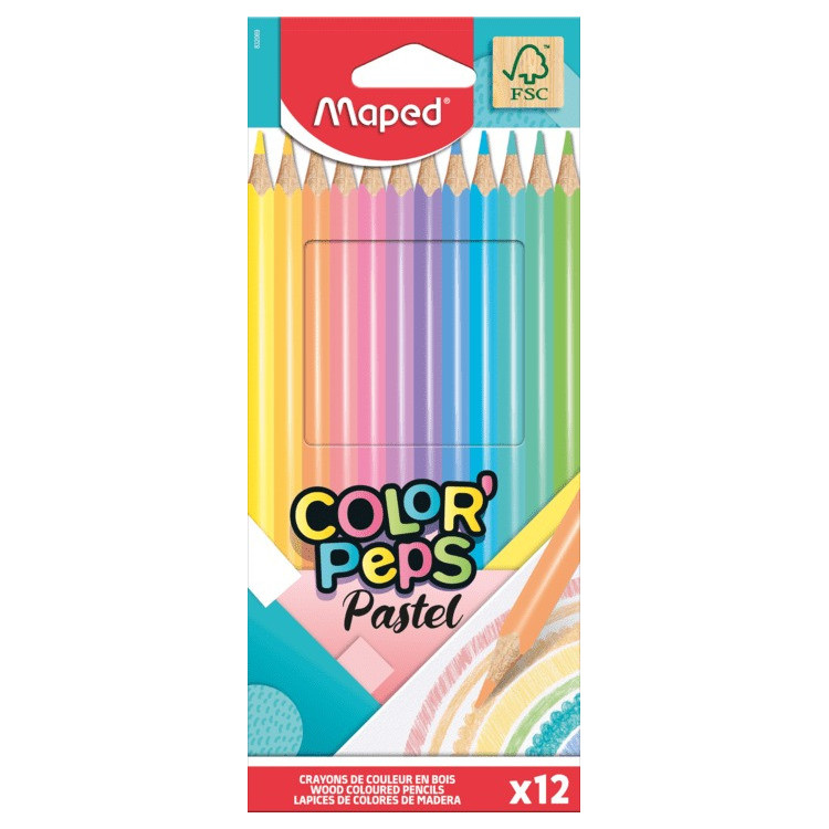 CRAYONS PASTEL COLOR'PEPS X12