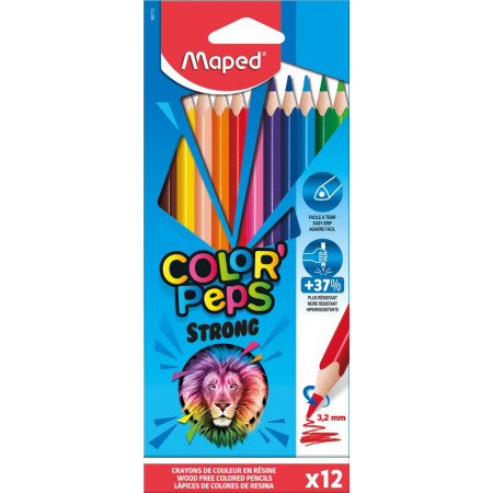 CRAYON COUL. COLORPEPS STRONG PLAST. X12