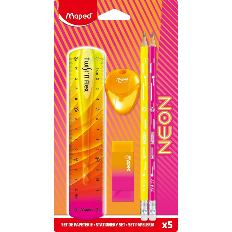 KIT RENTREE SET DE PAPETERIE NEON X5
