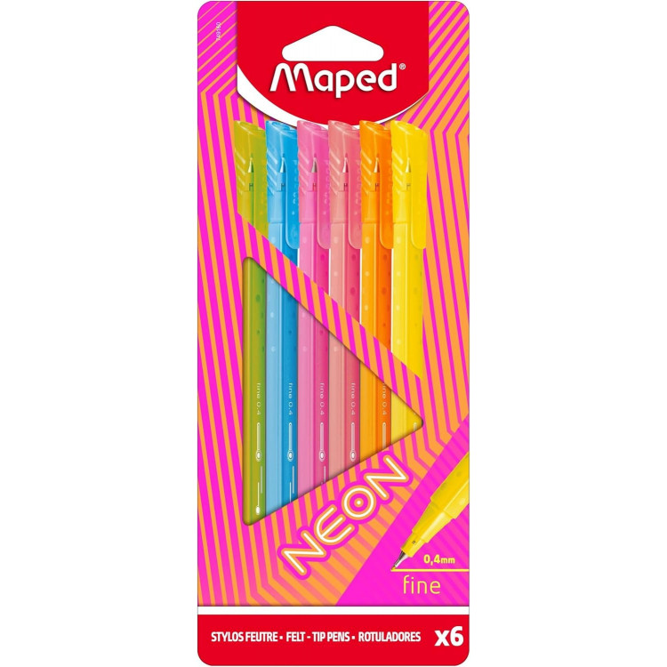 FEUTRE GRAPH PEPS NEON POCHETTE X6 POINTE FINE