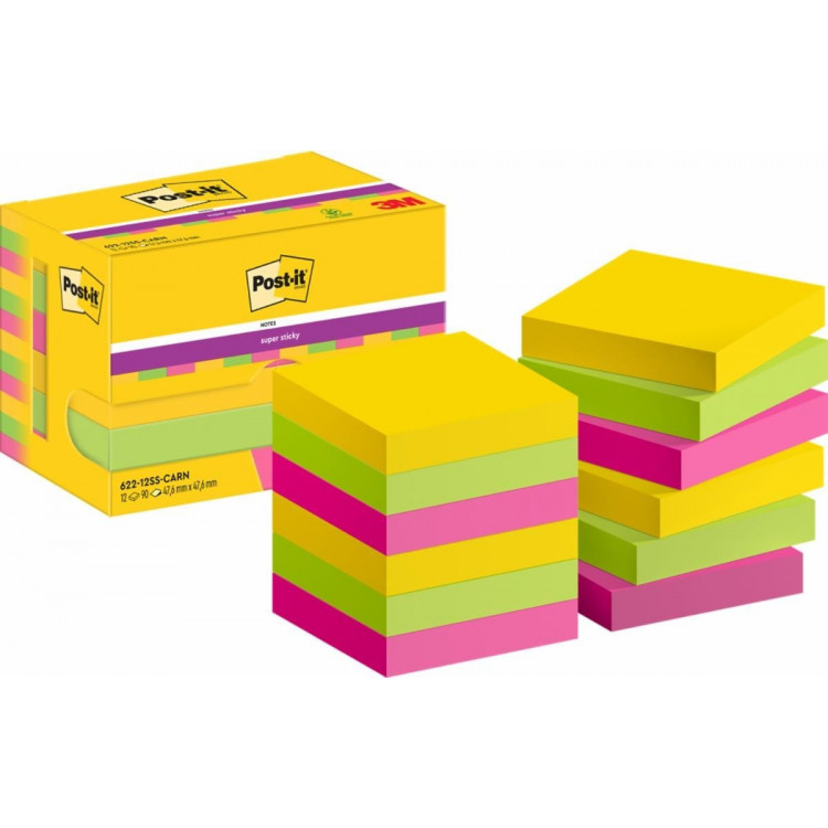 POST-IT CARN 47X47MM 12BLOC SUPER STI