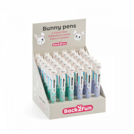 STYLOS 6 COULEUR B2FUN BUNNY ASS