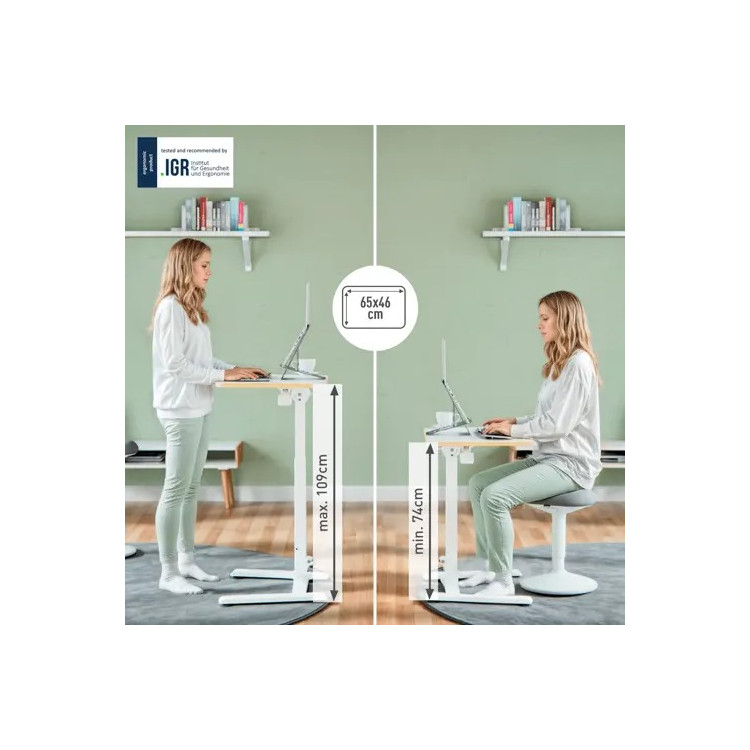 Bureau assis-debout compact pliable Ergo – 65 x 46 cm