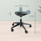 Tabouret ergonomique à roulettes Ergo – Siège triangulaire confortable