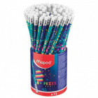 Crayon papier PIXEL PARTY + gomme pot