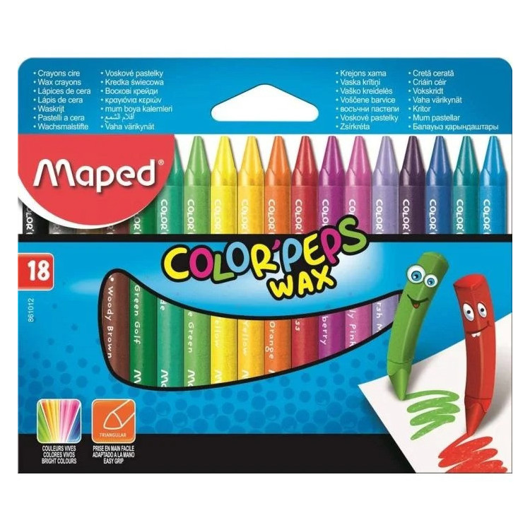 Crayons cire Color'Peps Wax x 18