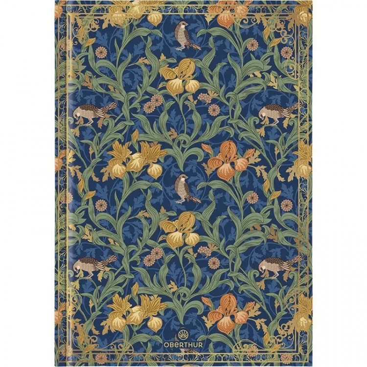 CARNET A5 BAROQUE BLEU FLEURS