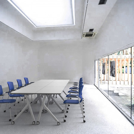 Table pliante 140 x 70 cm – Plateau rabattable sur roulettes