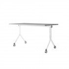 Table pliante ELVA10 140 x 70 cm – Plateau rabattable sur roulettes